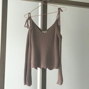 Dusky Rose Scalloped Knit Sweater